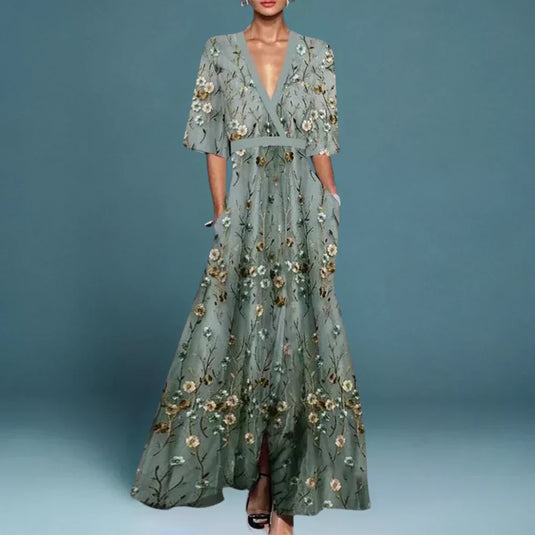 Jules | Graceful Patterned Maxi Floral Dress