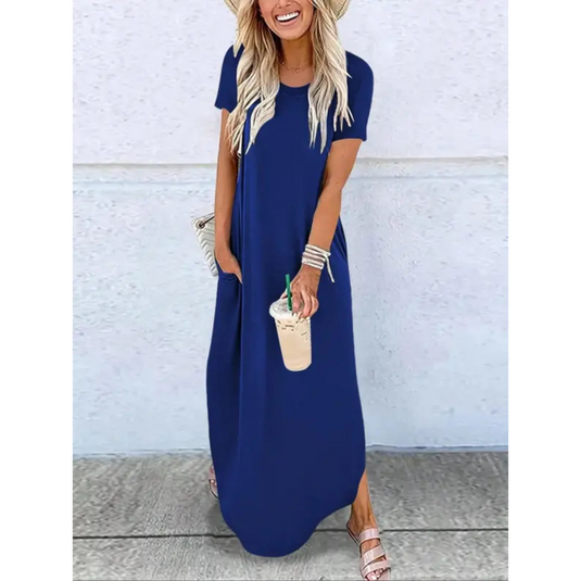 Ador | Easygoing Round Neck Maxi Casual Summer Dress