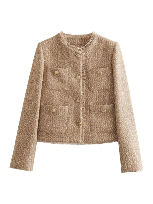 Viola | Polished Tweed Button Women Casual Jacket