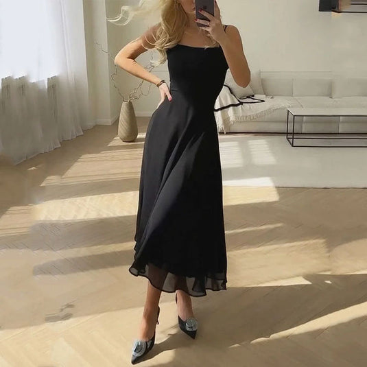 Sabrina | Flattering Square Neck Midi Wedding Guest Dress