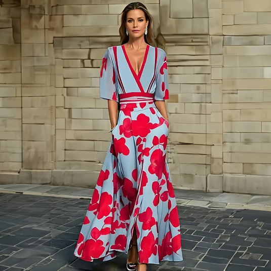 Flora | Romantic Printed Midi Floral Dress