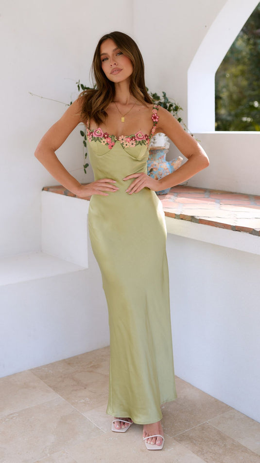 Viviette - Embroidered Wedding Guest Dress