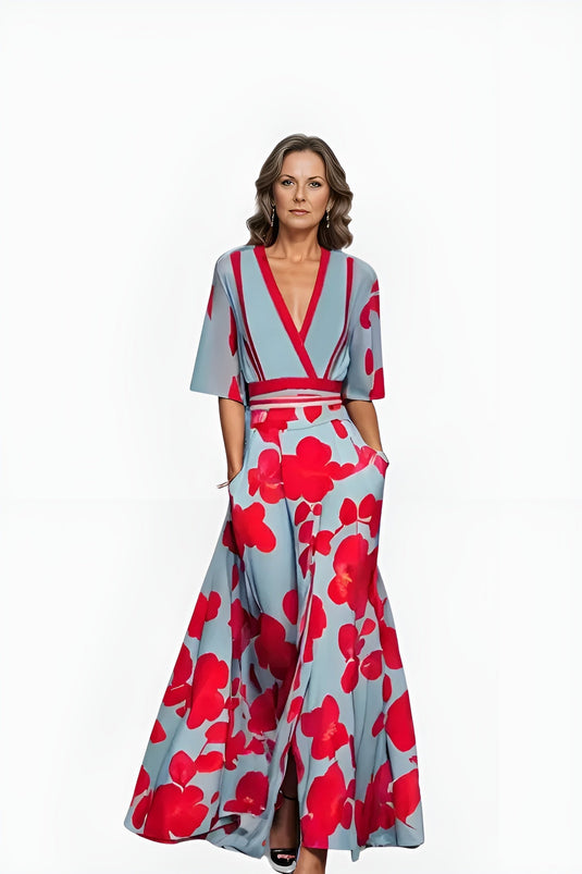 Flora | Romantic Printed Midi Floral Dress