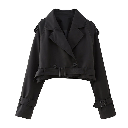Mae | Chic Short Double-Breasted Women Trench Coat