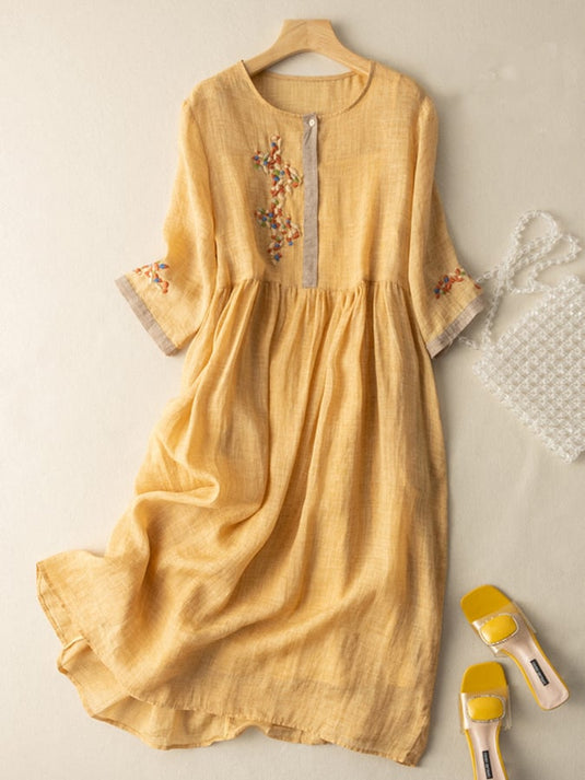 Marian | Artisan Touch Embroidered Midi Summer Dress