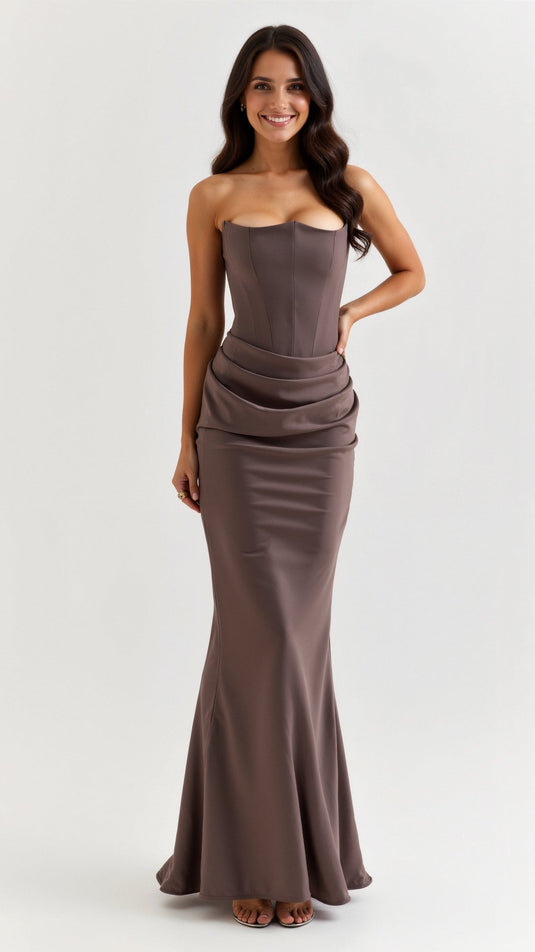 Gail | Sophisticated Maxi Wedding Guest Dress