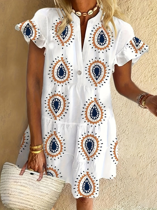 Precy | Artistic Draped Midi Boho Dress