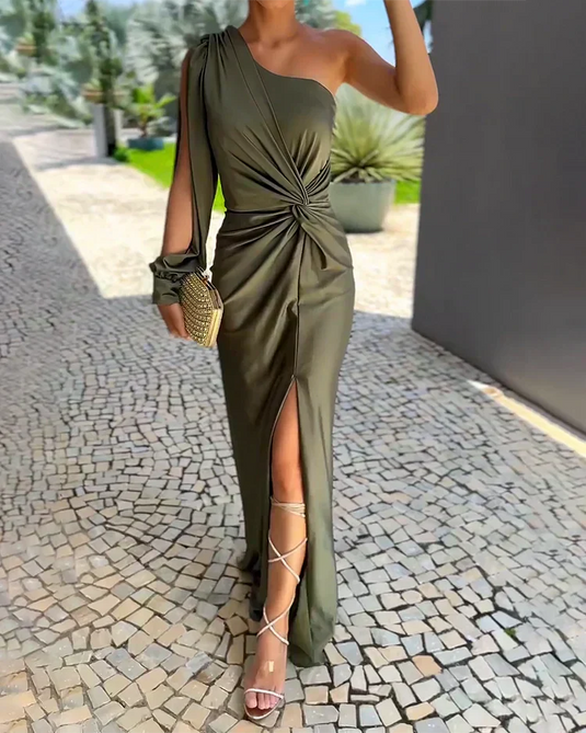 Marissa - Elegant Pleated Wedding Guest Dress