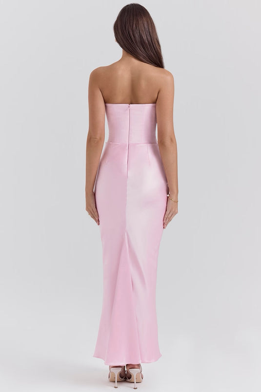 Adelina - Elegant Lace Strapless Wedding Guest Dress