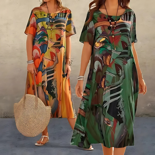 Alona | Graceful Printed Midi Floral Dress