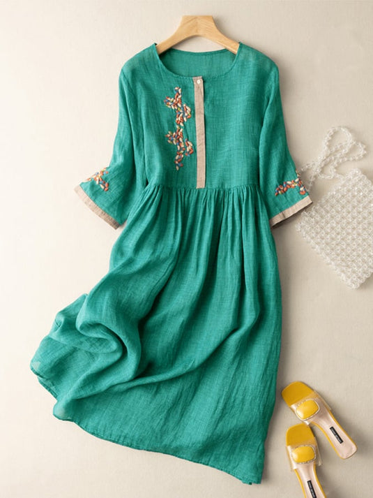 Marian | Artisan Touch Embroidered Midi Summer Dress