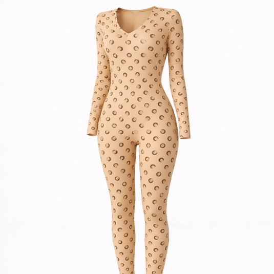 Zara - Retro Moon Print Long Sleeve Jumpsuit