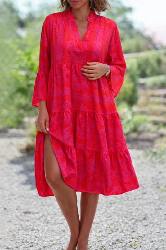 Aiza | Charming Draped Midi Boho Dress