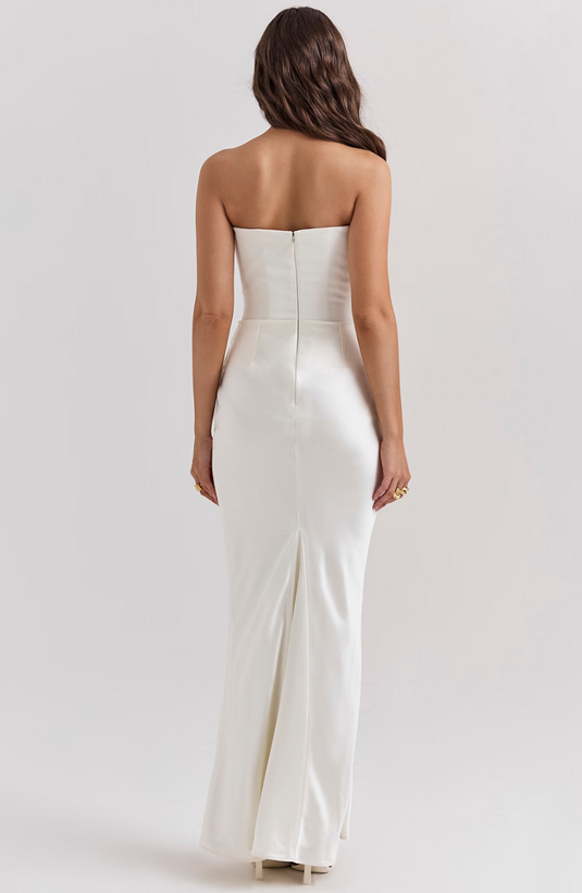 Adelina - Elegant Lace Strapless Wedding Guest Dress