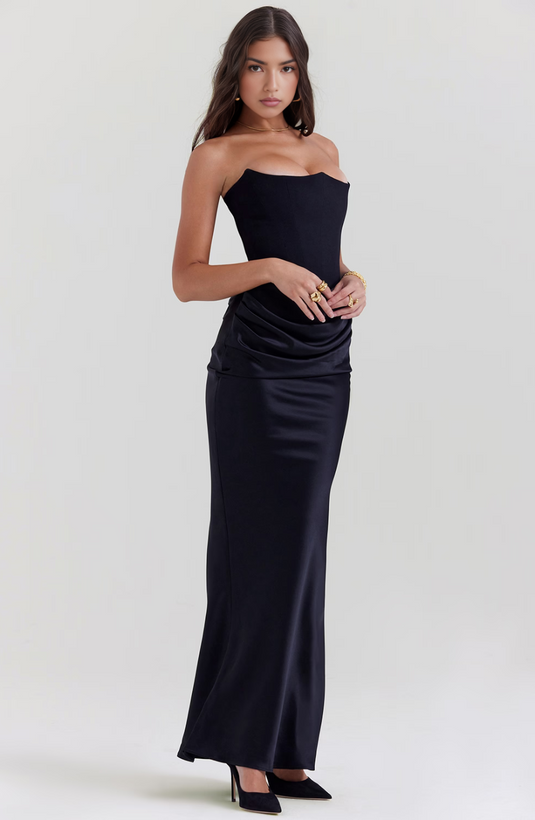 Adelina - Elegant Lace Strapless Wedding Guest Dress