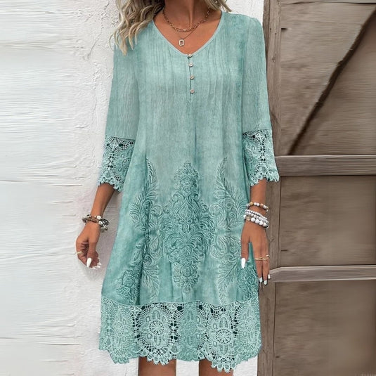 Jenny | Charming Embroidered Midi Floral Dress