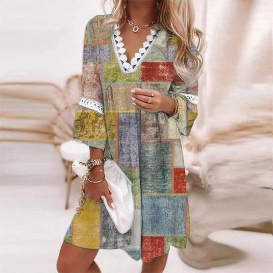 Tess | Chic Printed Mini Boho Dress