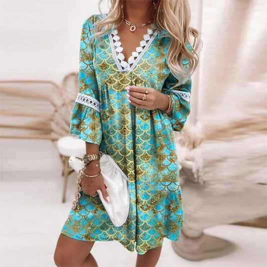 Tess | Chic Printed Mini Boho Dress
