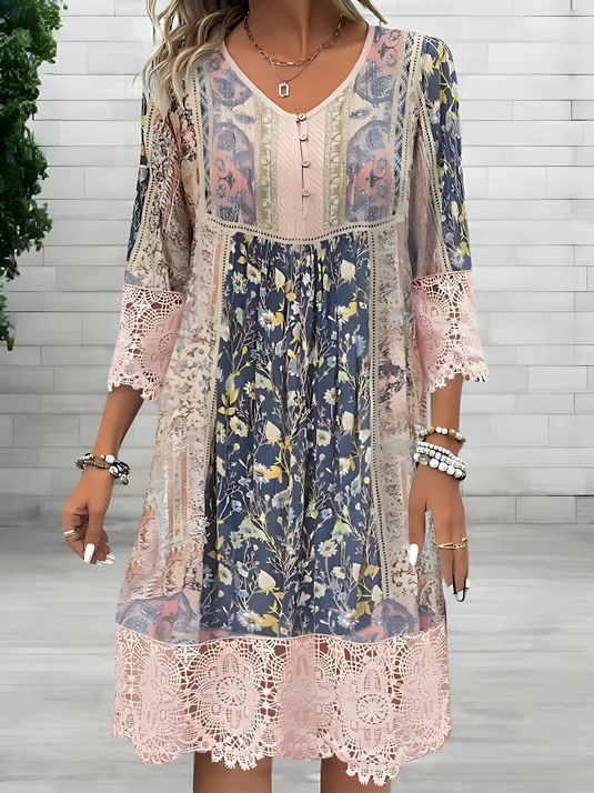 Paula | Lovely Flowy Midi Boho Dress
