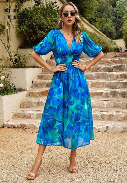 Nica | Charming Midi Floral Dress
