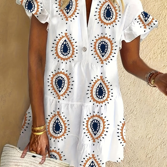 Precy | Artistic Draped Midi Boho Dress