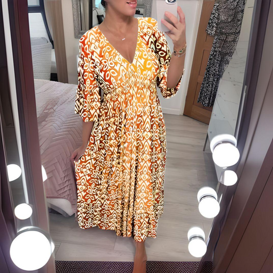 Daisy | Lovely Printed Midi Boho Dress