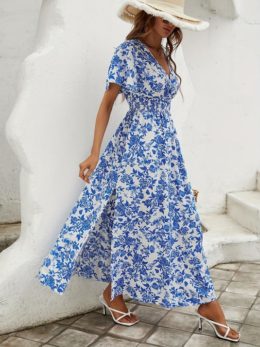 Ayessa | Lovely V-Neck Midi Boho Dress