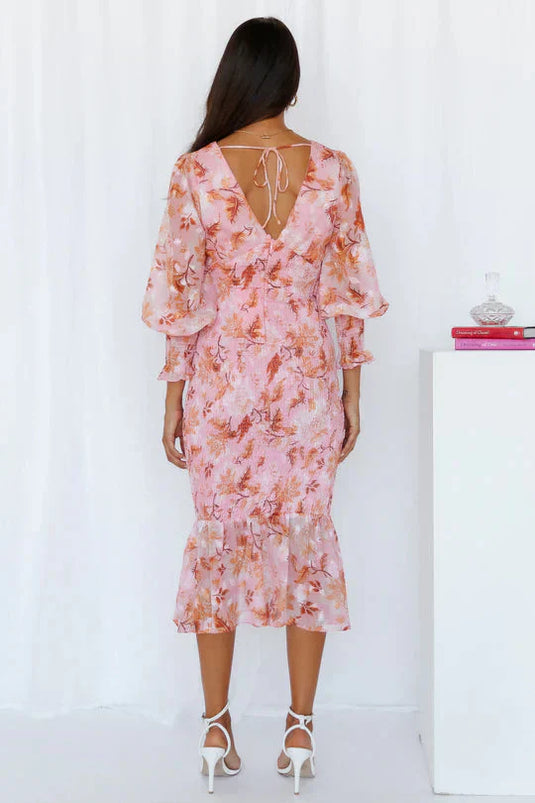 Blythe | Chic Floral Draped Wedding Guest Dress