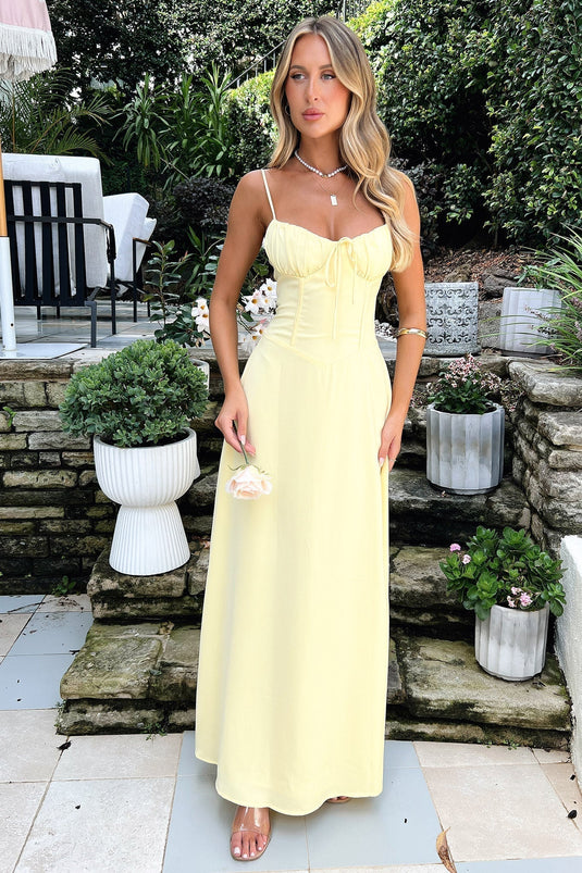 Tina | Romantic Spaghetti Strap Maxi Wedding Guest Dress