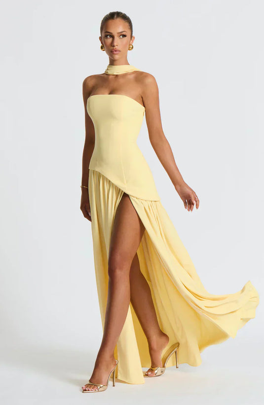 Pearl | Graceful Asymmetric Maxi Wedding Guest Dress