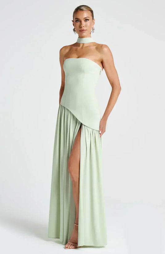 Pearl | Graceful Asymmetric Maxi Wedding Guest Dress