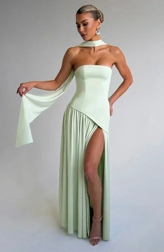Pearl | Graceful Asymmetric Maxi Wedding Guest Dress