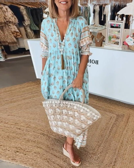 Andy | Graceful Tassel Midi Boho Dress