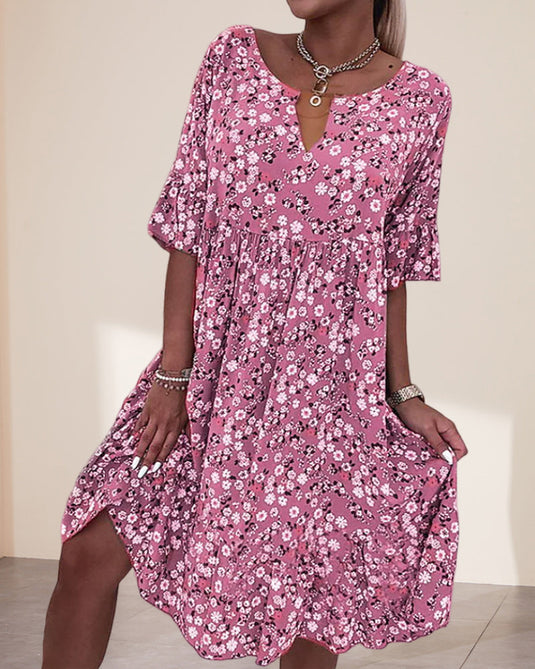 Vanessa | Feminine V-Neck Women Midi Summer Dress