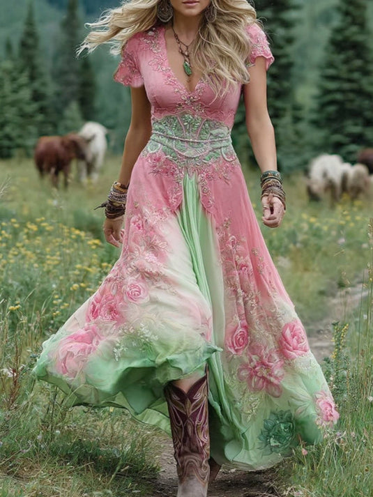 Janna | Chic Maxi Printed Floral  Dress