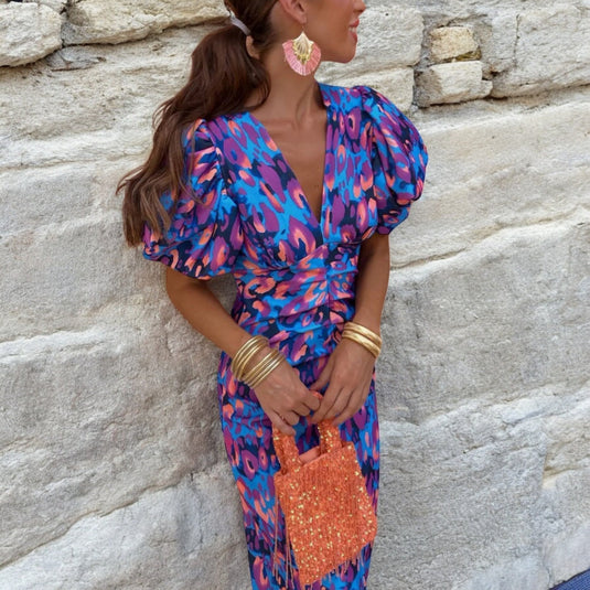Lara - Joyful Printed Wedding Guest Dress