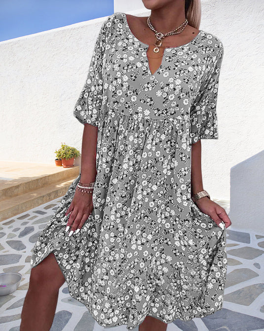 Vanessa | Feminine V-Neck Women Midi Summer Dress