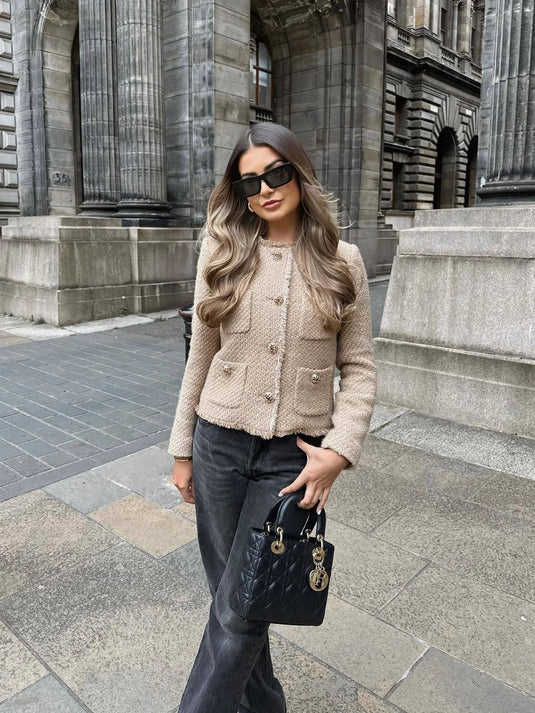 Viola | Polished Tweed Button Women Casual Jacket