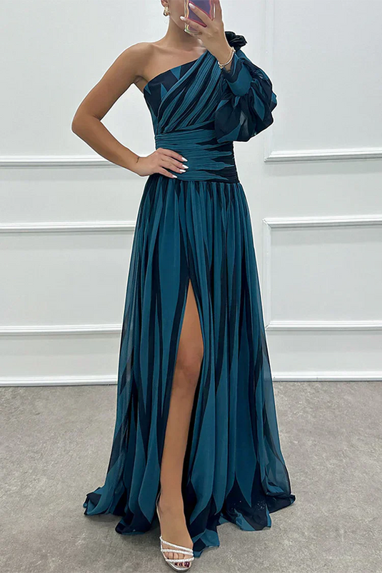 Carol | Luxurious One Shoulder Wedding Guest Dress