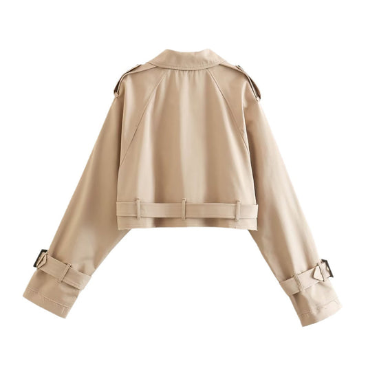 Mae | Chic Short Double-Breasted Women Trench Coat