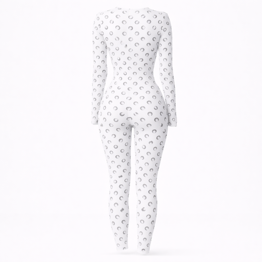 Zara - Retro Moon Print Long Sleeve Jumpsuit
