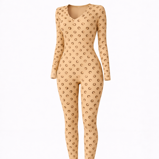 Zara - Retro Moon Print Long Sleeve Jumpsuit