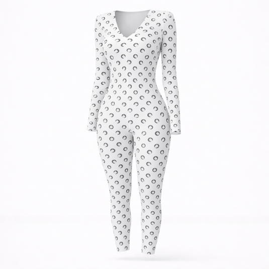 Zara - Retro Moon Print Long Sleeve Jumpsuit