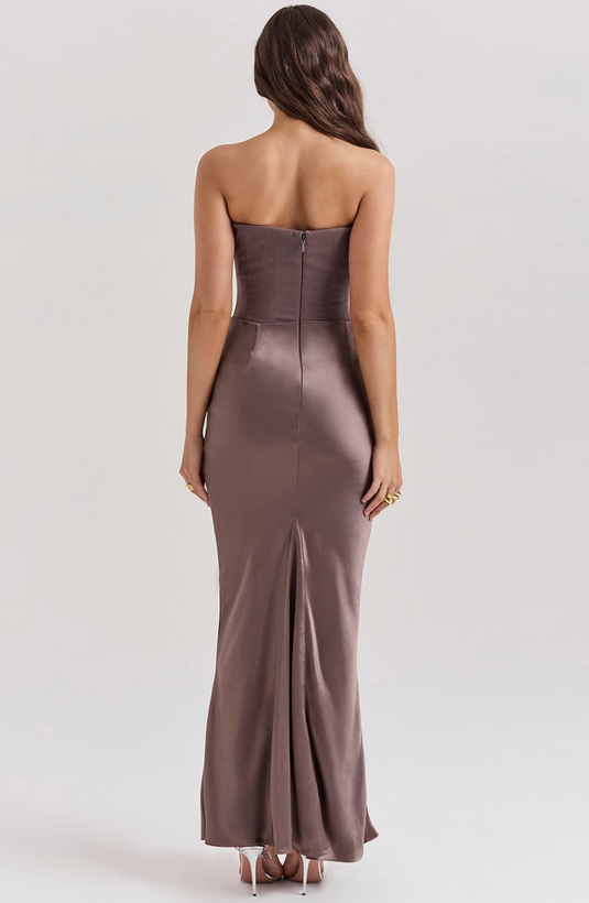 Adelina - Elegant Lace Strapless Wedding Guest Dress