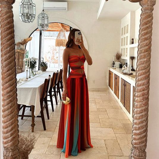Arabesque - Tie Dye Maxi Wedding Guest Dress