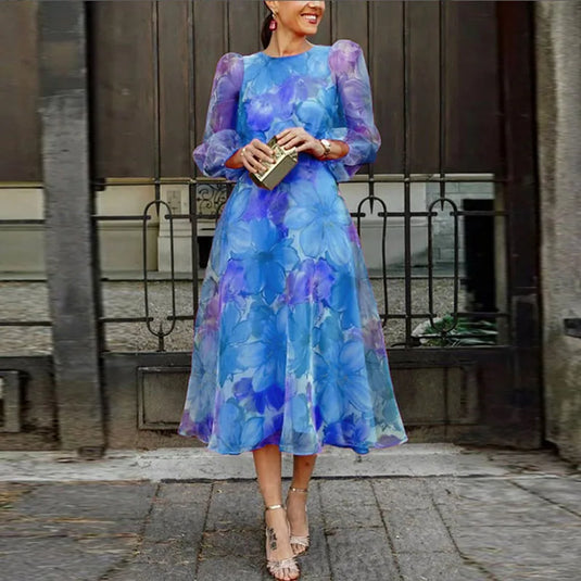 Taylor | Sophisticated Cocktail Midi Floral Dress