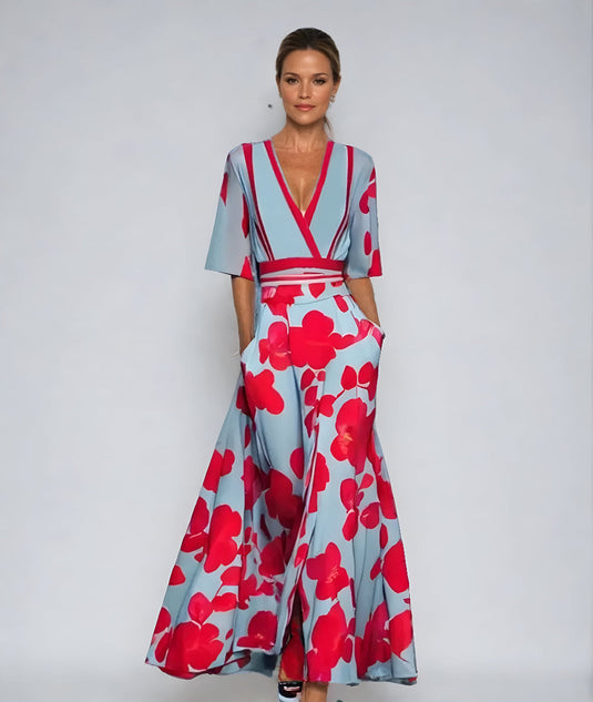 Flora | Romantic Printed Midi Floral Dress