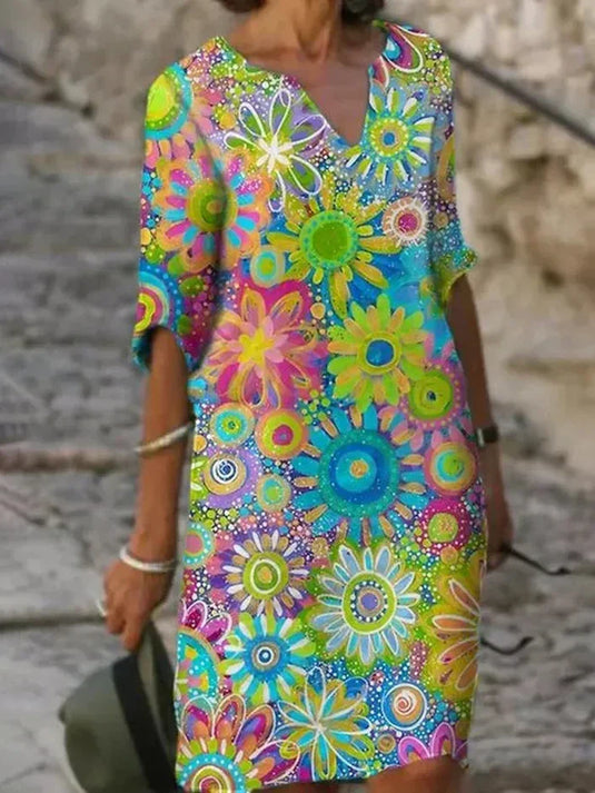 Quinn | Elegant Tummy Control  Evening Floral Dress