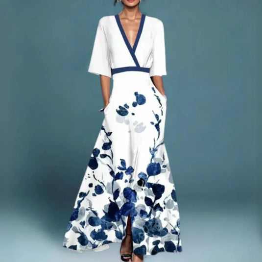 Jules | Graceful Patterned Maxi Floral Dress