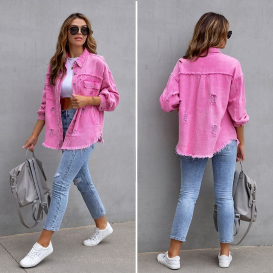 Georgia | Retro Button Front Women Casual Jacket